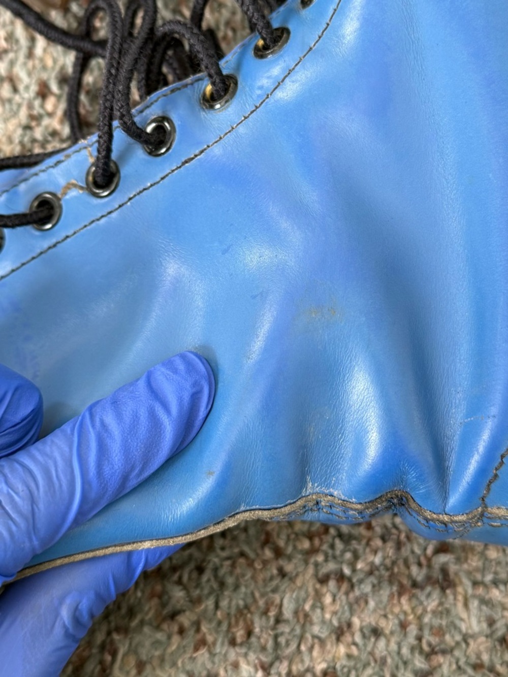 Vintage Dr Martens Made in England Blue Leather boots - Picture 16 of 17